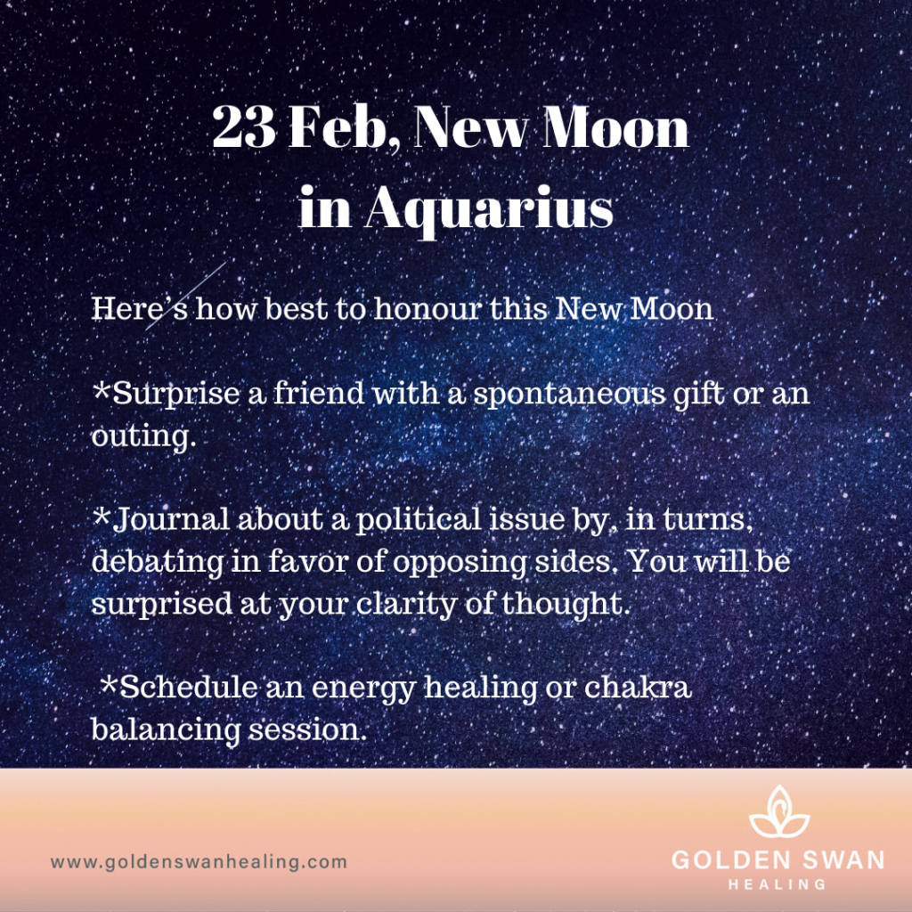 New Moon in Aquarius Golden Swan Healing