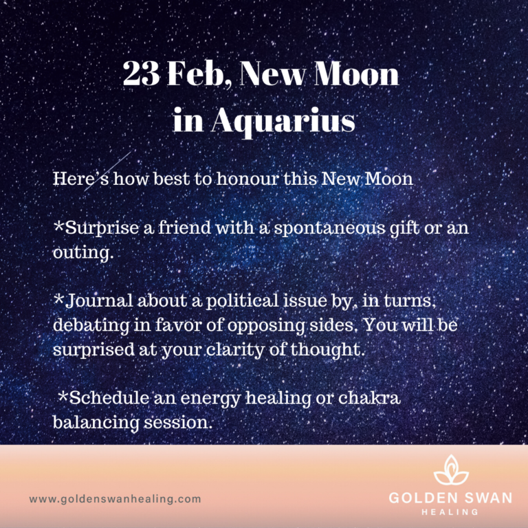 New Moon in Aquarius – Golden Swan Healing