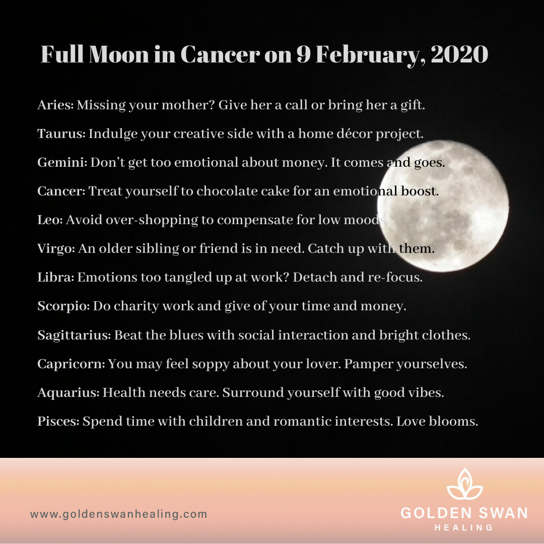 Full Moon in Cancer Golden Swan Healing