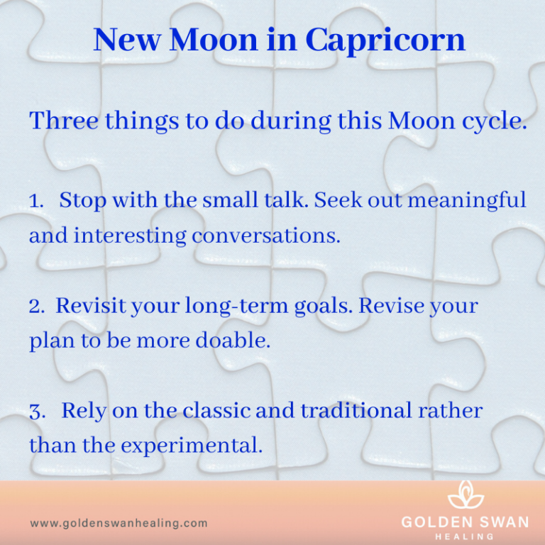 New Moon in Capricorn Golden Swan Healing