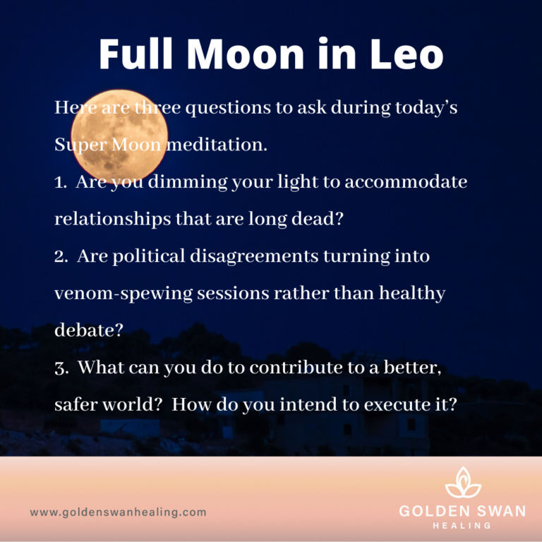Full Moon in Leo Golden Swan Healing